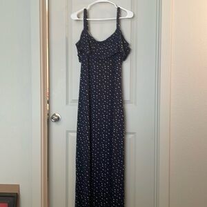 Nina Leonard cold shoulder maxi dress.